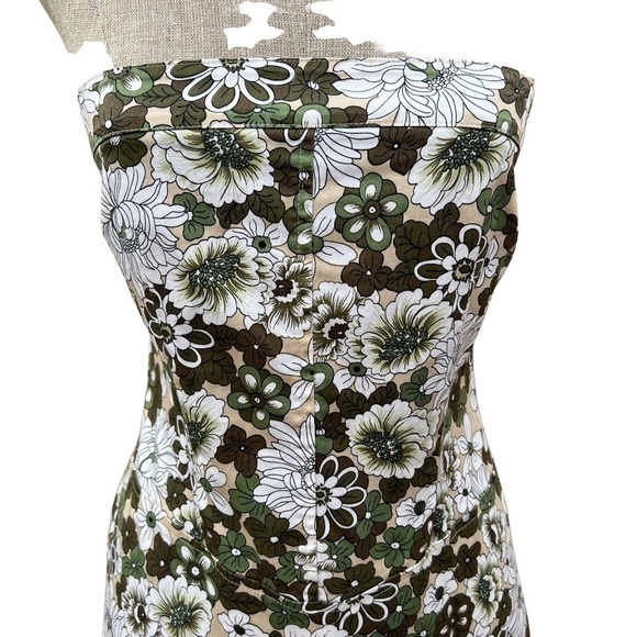 Vintage Floral Print Strapless Mini Dress - Picture 3 of 13